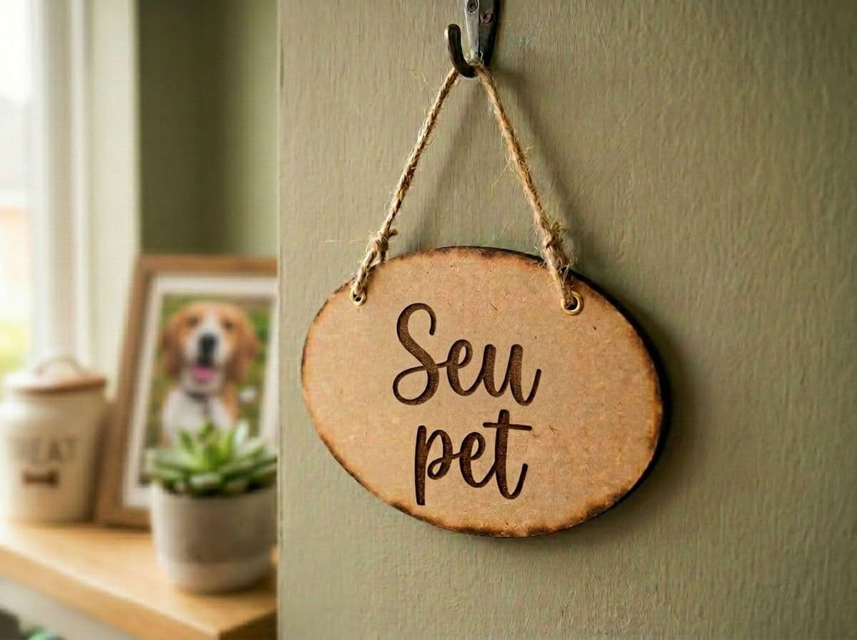 Plaquinha com nome do pet