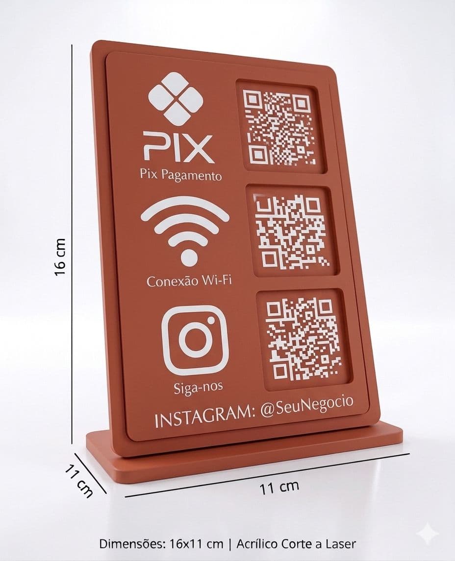 Quadrinho de MDF com QR Code de Wi-Fi